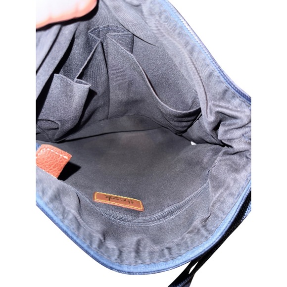 The Sak Crossbody Navy Blue Crochet Tassel Charm Zipper Pocket Bag Purse - Picture 11 of 12